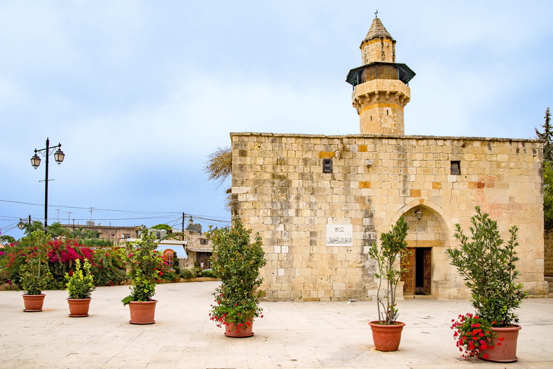 tower, potted plant, ancient, religion, cloud - sky, building, muslim, place, deir el qamar, history, the past, no people, lebanon, tree, spirituality