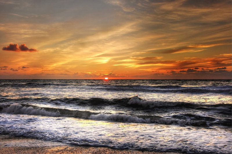 golden, sky, north sea, coast, aquatic sport, denmark, landscape, scenics - nature, orange color, tranquility, cloud - sky, land, sea, horizon over water