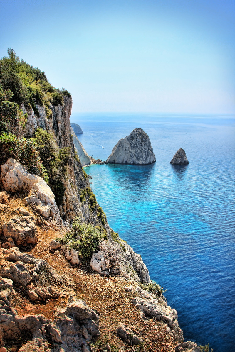 coast, land, Coast, solid, horizon over water, beach, Sea, sky, water, scenics - nature, sea, Greece, rock, Zakynthos, rock formation, outlook, holiday