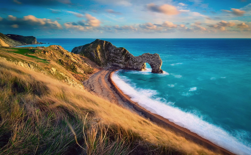 door, dorset, coast, beach, english, ocean, england, gate, strait, rock, arch, 1080P, durdle, sea, channel, jurassic