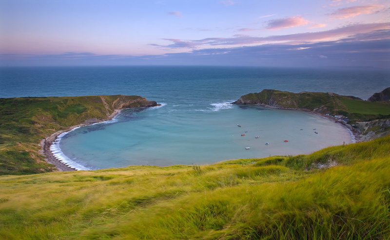 scenics - nature, sunset, cloud - sky, sky, tourist location, outdoors, 2K, coastline, water, nature, bay, beauty in nature, dorset, grass, horizon over water