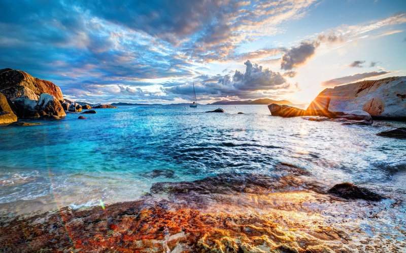 hd, sea, hdr, 2K, cove, sunrise, superb