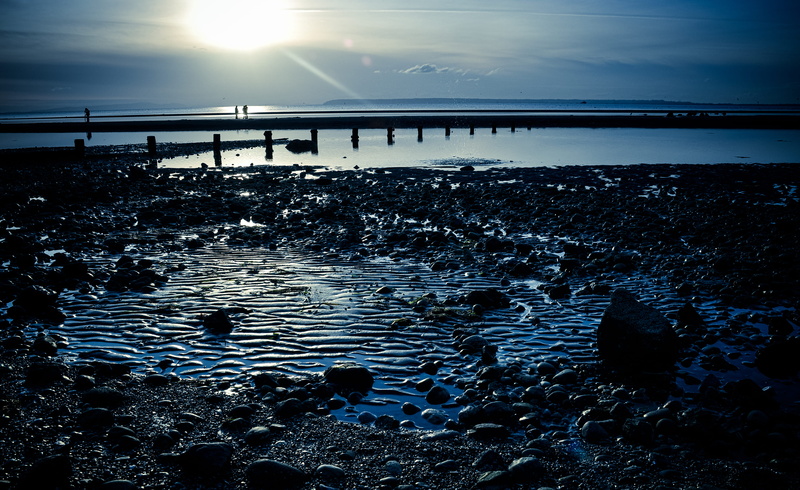 water, beach, tranquil scene, outdoors, land, bridge, sky, bridge - man made structure, sunset, scenics - nature, surrey, sea, crescent beach, canada, built structure
