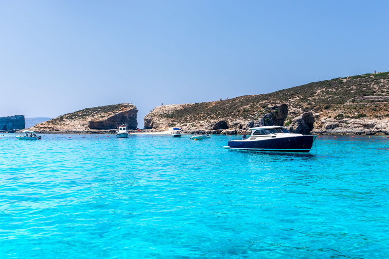 clear sky, yacht, yachting, water, no people, leisure, travel, sky, mode of transportation, beach, malta, waterfront, day, sea, scenics - nature, 2K, blue
