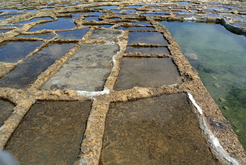 salt - mineral, footpath, vacation, malta, salt flat, salt, landscape, water, destination, tourism, nature, pan, no people, gozo, europe, high angle view