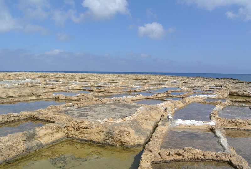 cloud - sky, beauty in nature, horizon, day, travel, water, tranquility, salt pans, salt, nature, malta, salt flat, outdoors, no people, scenics - nature
