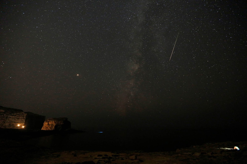 beauty in nature, gozo, architecture, star, night, dwejra, star - space, tranquility, infinity, space, astronomy, malta, nature, no people, village, building exterior