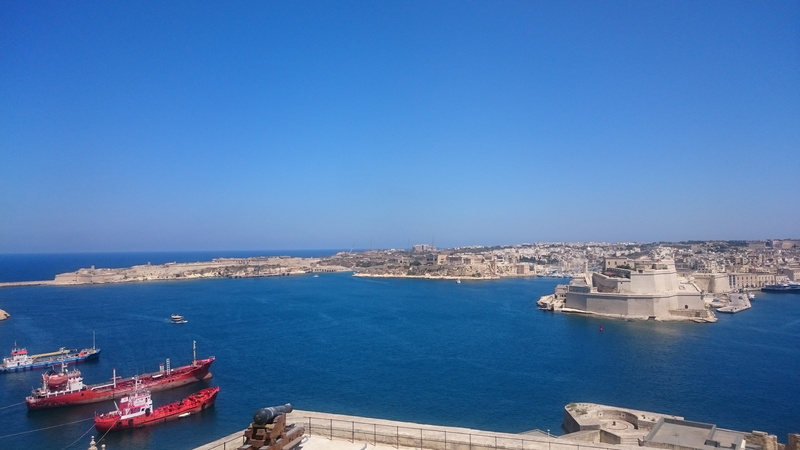 sea, summer, nature, high angle view, beach, harbor, clear sky, coast, ocean, boats, no people, landscape, architecture, bay, valetta, stone, cityscape