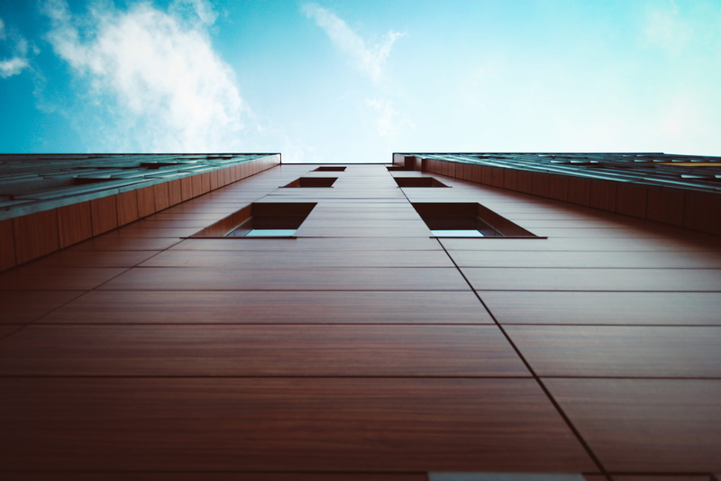 triangle, architecture, day, directly below, boardwalk, roof, nature, poland, bridge, building exterior, sky, low, diminishing perspective, no people, sea