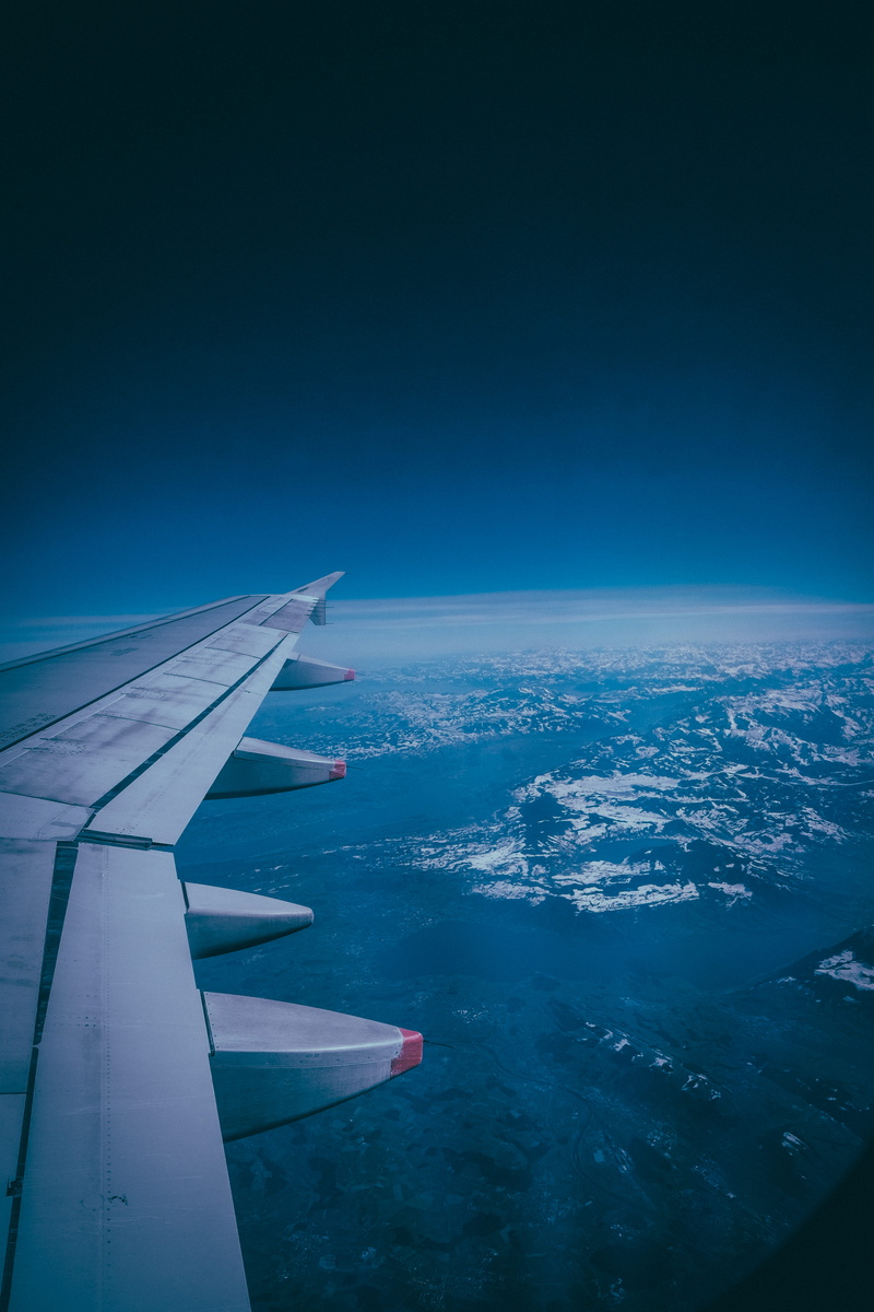 mid-air, azure sky, land, 5K, transportation, environment, journey, on the move, cloud - sky, travel, landscape, aerial view, blue, ocean, mode of transportation