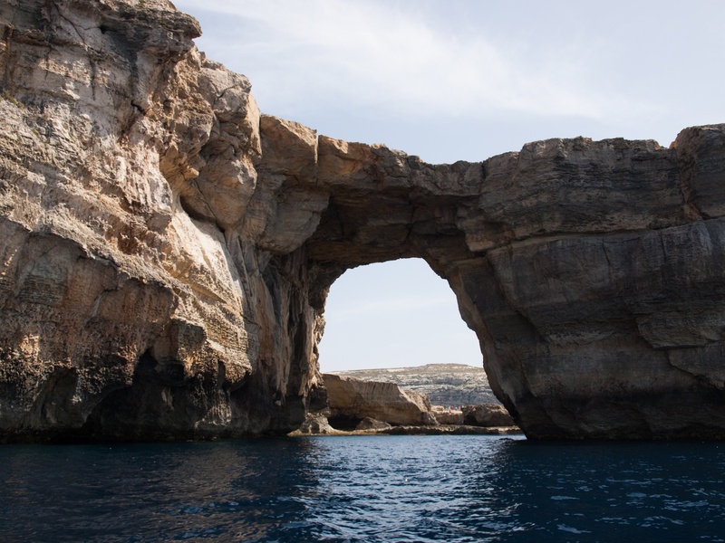 besides, rock, non-urban scene, 2K, tranquil scene, azure window, outdoors, rock - object, sky, natural arch, no people, rock formation, solid, waterfront