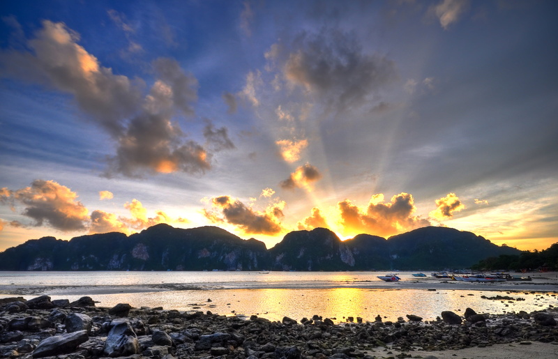 sea, panoramic, nature, sky, hdr, mountains, panoramic photo, D90, dusk, sunset, outdoors, sunrise, rocks, coastline, coast, cloud - Sky, landscape, summer