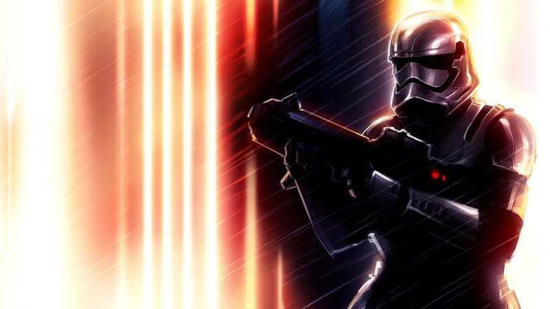 men, 1080P, light beam, technology, helmet, lens flare, waist up, one person, sunlight, headwear, weapon, indoors, standing, Storm Troopers, protection