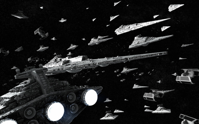 water, indoors, fish, marine, transportation, night, school of fish, TIE Fighter, close-up, group of animals, no people, architecture, Star Wars, low angle view