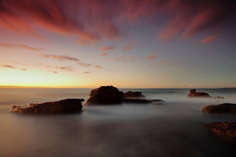 sea, NSW, Longexposure, scenics, sky, Waterscape, Sunrise, Hitech, landscape, sunset, hour, golden hour, time lapsed, golden, rock formation, Manfrotto