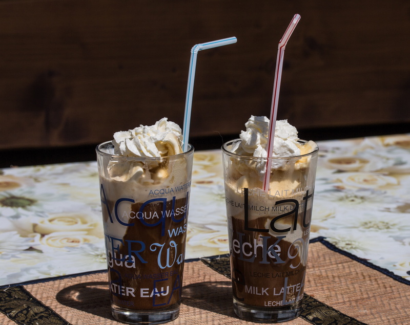 no people, straw, 4K, filled, food, wood - material, freshness, two, glasses, table, ice, glass, frappe, cocktail, food and drink, drinking straw, temptation