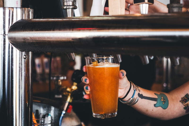 beers, drink, household equipment, glass, beer, bartender, pub, drinking, hand, craft beer, beer glass, drinks, happy hour, nightlife, pint glass, pouring