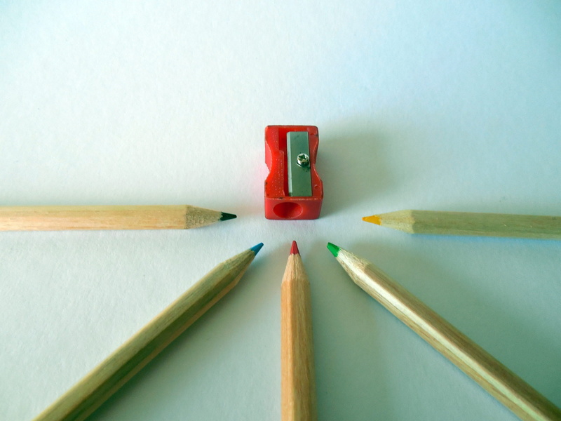 pens, art and craft equipment, wooden pegs, paintbrush, writing instrument, education, indoors, Colored Pencils, Sharpener, color, pencil, studio shot