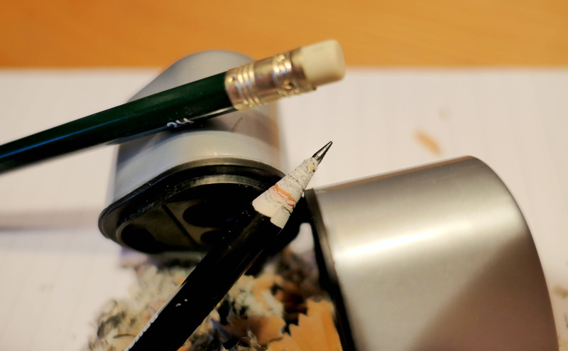 container, spitzer, connection, pen, close up, art and craft, still life, indoors, writing instrument, high angle view, close-up, metal, pencil sharpener