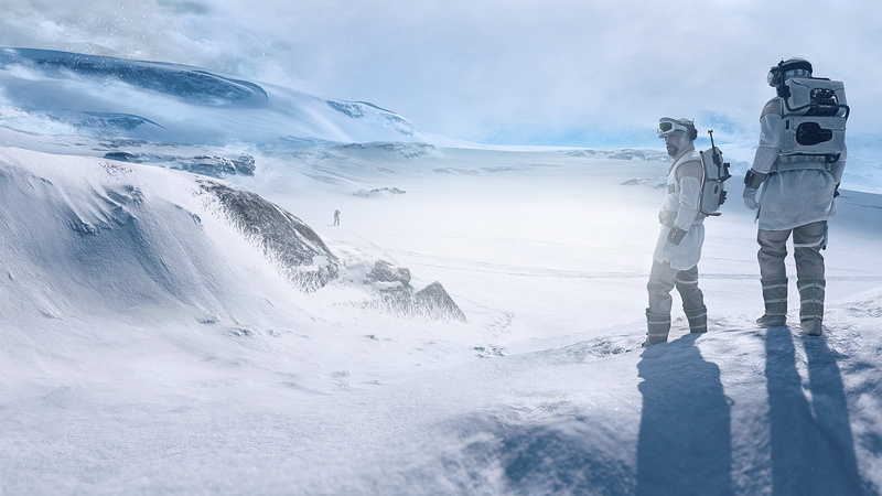 Futuristic, adventure, beauty in nature, Star, shooter, Fighting, scenics - nature, ice, standing, snow, people, women, Battlefront, cold temperature, full length