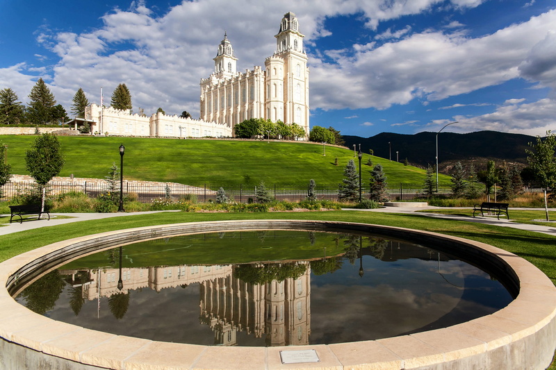 plant, green color, reflection, tourism, worship, manti temple, 4K, latter-day, travel, holy, sky, spirituality, tree, cloud - sky, nature, water, day