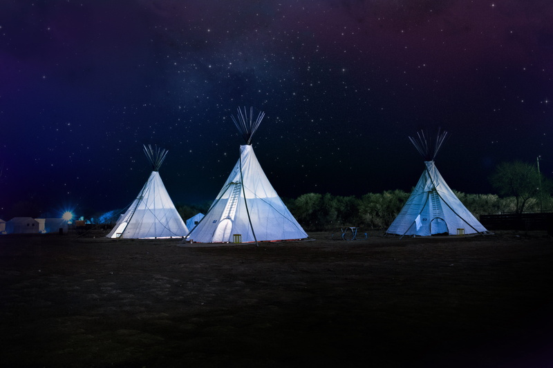 long exposure, teepee, sky, native american, tepee, tents, desert, scenics - nature, outdoors, 5K, nature, star, yurt, space and astronomy, star - space