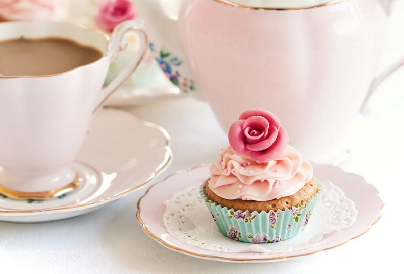 baked, brown, 4K, afternoon Tea, celebration, birthday, cream, indoors, decoration, pink, plate, pink Color, sweet Food, sweet, snack, table, pastry, mug