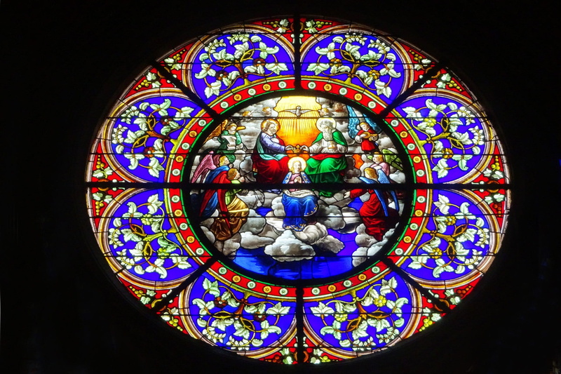 glass colorful, yellow, glass, architecture, art and craft, glass - material, 1080P, religion, rosette, church, religious monuments, red, spirituality