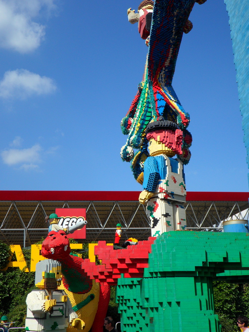 lego blocks, amusement park, cloud - sky, built, animal representation, 4K, building blocks, building exterior, lego, figure, outdoors, nature, creativity