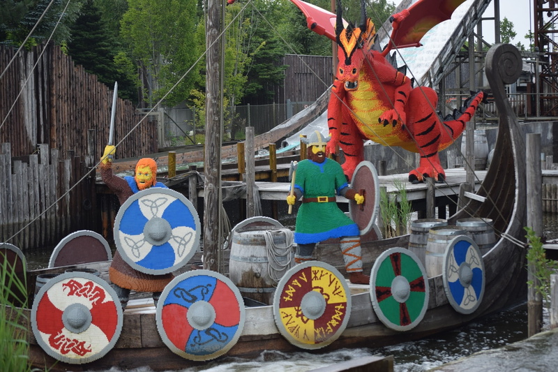 day, animal representation, billund, water, legoland, transportation, large group of objects, viking ship, architecture, for sale, creativity, representation