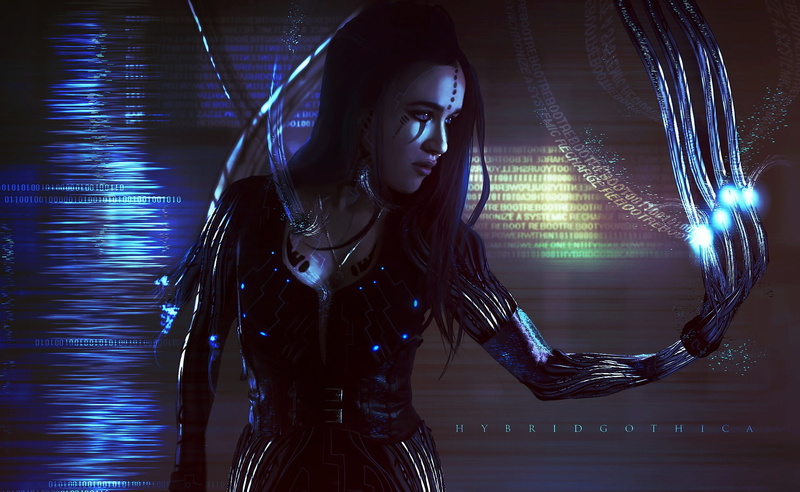 1080P, cyborg, dark, futuristic, science fiction