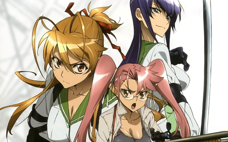 Miyamoto Rei, Takagi Saya, Busujima Saeko, Manga, Highschool Of The Dead, 1080P