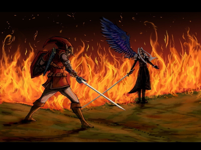 video, 720P, legend, hd, Link, swords, The Legend of Zelda, games, zelda, art, duel
