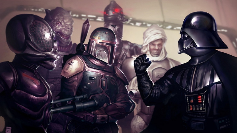 Star Wars, Dengar, darth vader, Concept Art, IG 88, Boba Fett, Bounty Hunter, 1080P, artwork, Bossk, 4 LOM