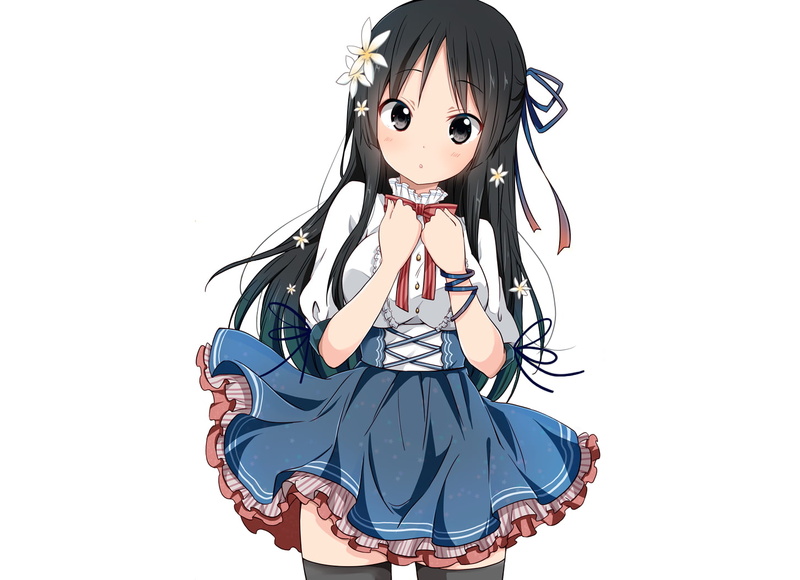 creativity, Akiyama Mio, women, white background, black hair, one person, cut out, black eyes, anime girls, indoors, male likeness, K-ON!, representation