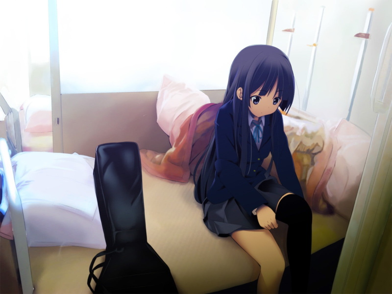 anime, anime girls, K-ON!, 720P, Akiyama Mio, school uniform