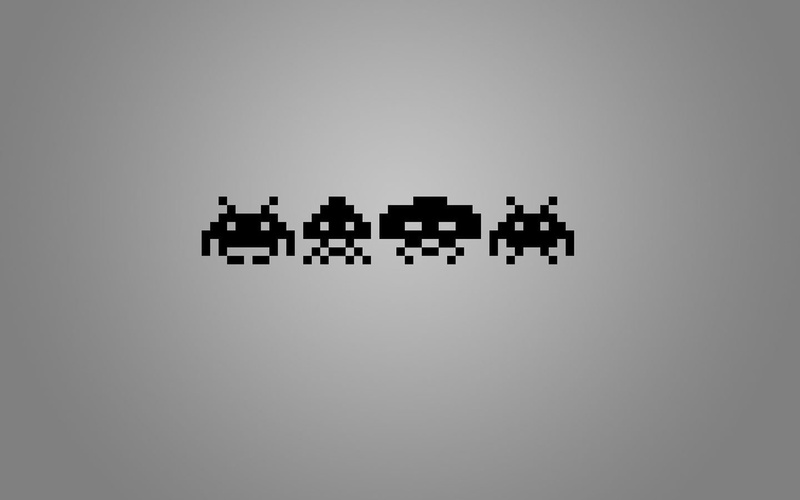 720P, space, minimalistic, invaders