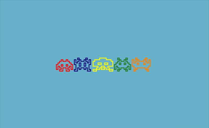 Other Games, galactica, Invaders, blue background, indoors, yellow, communication, no people, choice, Space, western script, capital letter, 2K, close-up