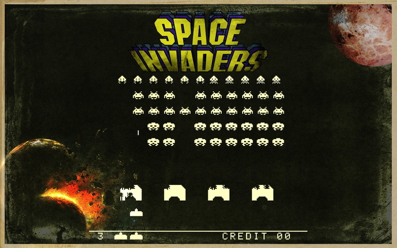 transfer print, indoors, mode of transportation, number, capital letter, multi colored, space invaders video games retro games, information sign, mathematics