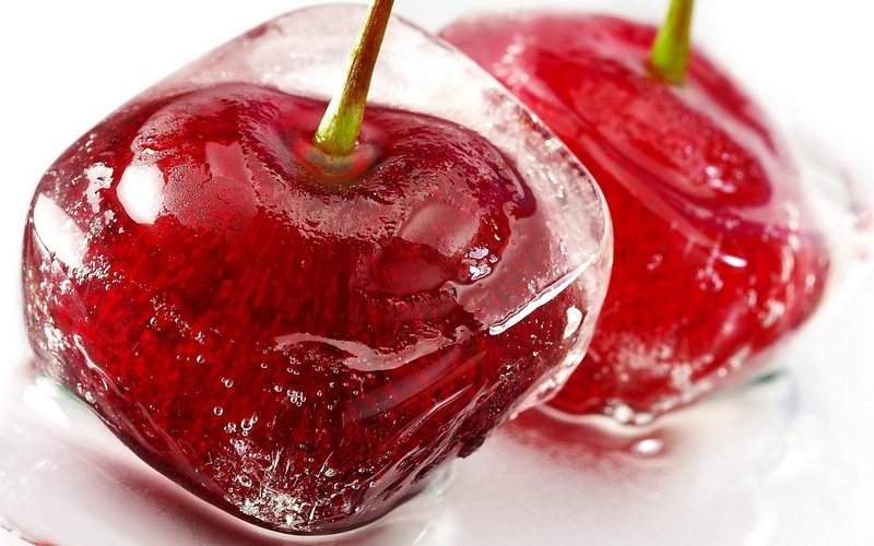 juicy, freshness, food And Drink, nature, juice, macro, summer, frozen, glass, close-up, food, gourmet, cubes, cherry, sweet, vegetarian Food, refreshment