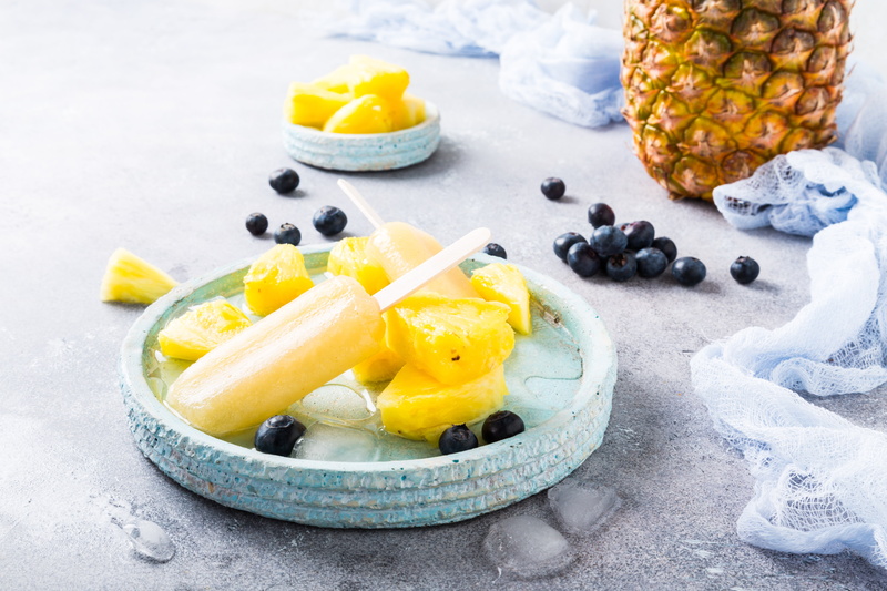 Fruit, Blueberry, Popsicle, Food, 5K, Still Life, Ice Cream, Pineapple