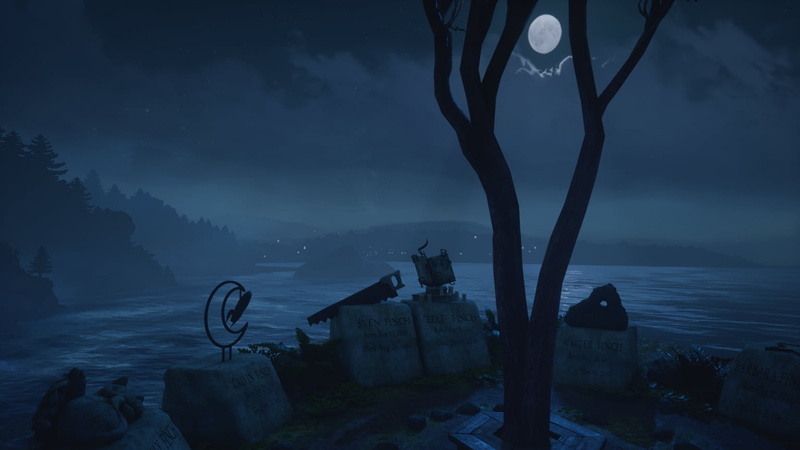 What Remains of Edith Finch, video games, 720P, night, Moon, grave