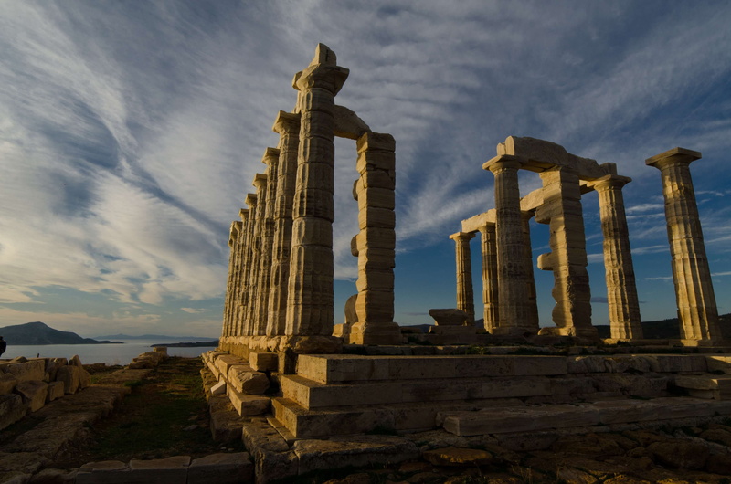 architecture, sunio, belief, temple, sky, ruins, the past, no people, old ruin, ancient civilization, attica, history, neptune, religion, place of worship