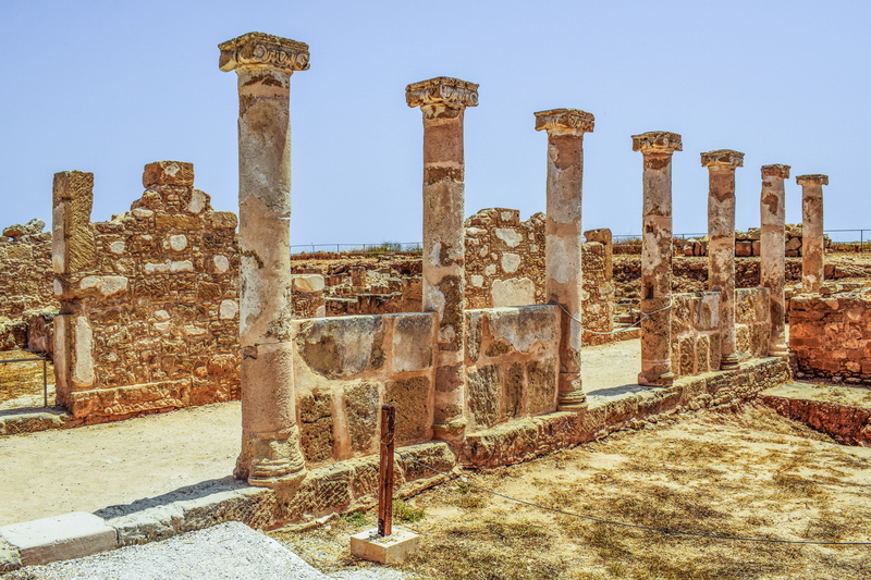 5K, Columns, Architecture, damaged, weathered, ancient, broken, old ruin, monument, Pillars, abandoned, cyprus, no people, greek, ruined, remains, stone