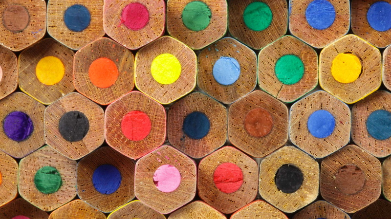 variation, geometric shape, in a row, repetition, macro, backgrounds, choice, circle, still life, creativity, paint, indoors, hexagon, shape, blocks, multicolored
