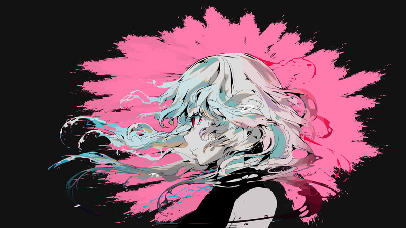 1080P, sad girl, anime girls, abstract, Color Burst