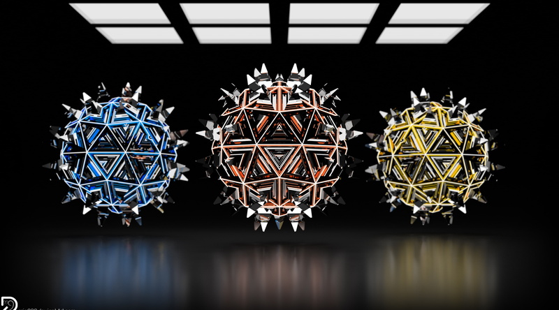 3D, spiky, k, connection, design, Artistic, deviantart, cycles, dario999, in a row, blue, sport, 4K, orange, technology, studio shot, abstract, sphere