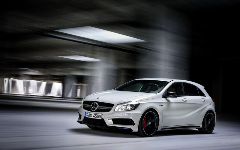 Mercedes, A45, 2K, AMG, Mercedes-Benz, Auto, White, Machine, In Motion