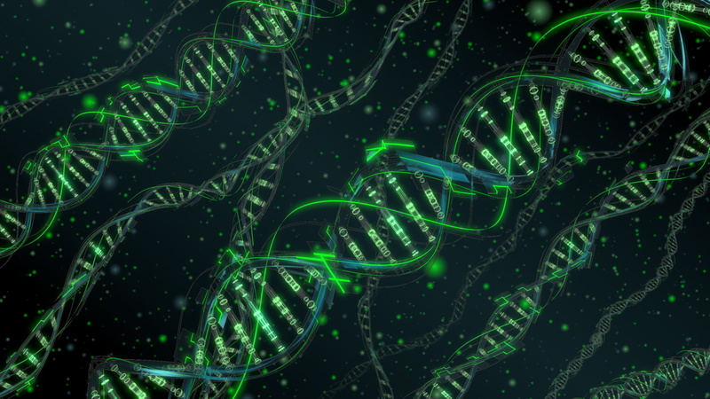 digital art, dots, 3D, abstract, DNA, green, 1080P, CGI