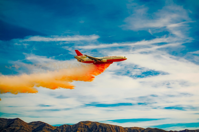 cloud - sky, airplane, day, chemical, sky, one person, transportation, releasing, powder, outdoors, flight, air, spray, on the move, white, firefighting
